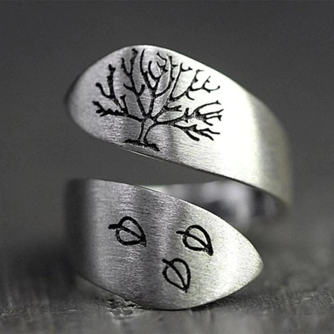 Anillo Ajustable Árbol de la Vida en Plata