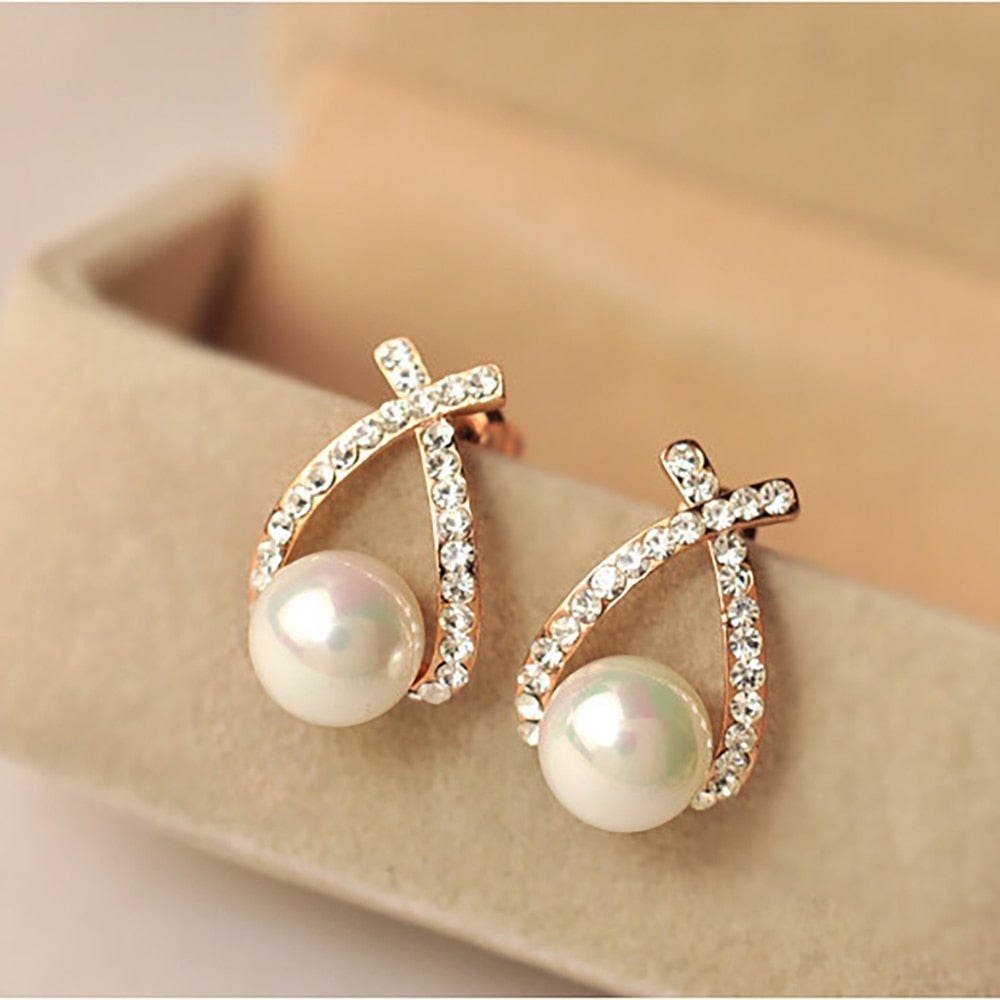 Aretes de Perlas con Brillantes