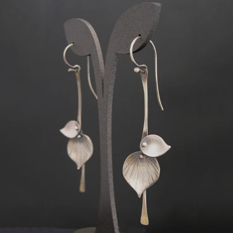 Aretes Vintage de Hoja en Plata