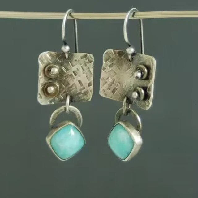 Aretes Vintage Turquesa en Plata