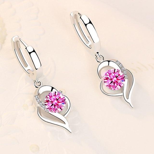 Aretes Florales de Plata 925 y Circonita Incrustada