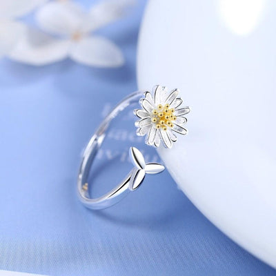 Anillo Girasol Ajustable en Plata