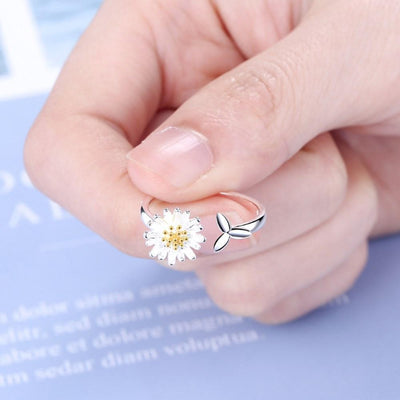 Anillo Girasol Ajustable en Plata